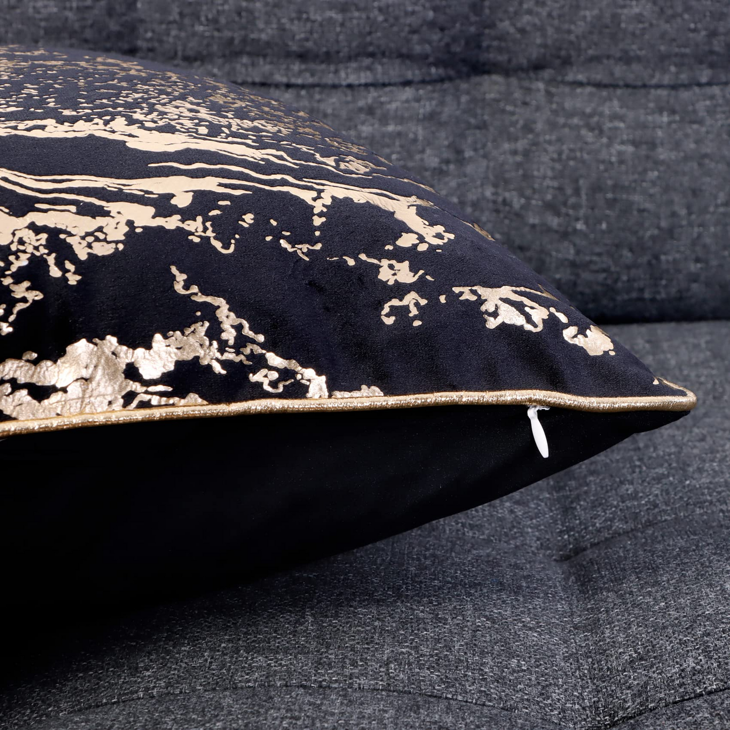 GREAGLE Throw Pillow Covers Cases, Pack of 2 Soft Decorative Gold Stamping