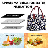 DIIG Daisy Lunch Bags Girls Women Insulated Cooler Tote Box for School Work, Floral