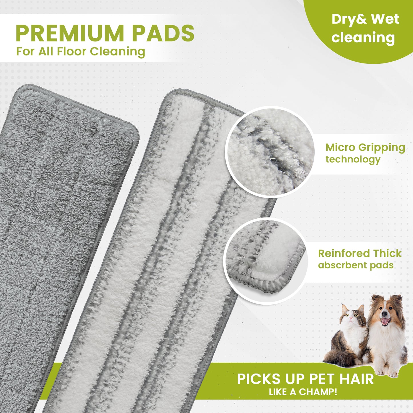 Floor Mop, HoMettler Microfiber Mop with Self Wringer Set, Hardwood Mops for Cleaning, Wet & Dry No Hand Washing Lazy Flat Mop with 4 Washable Pads for Tile, Laminate, Wooden Floor