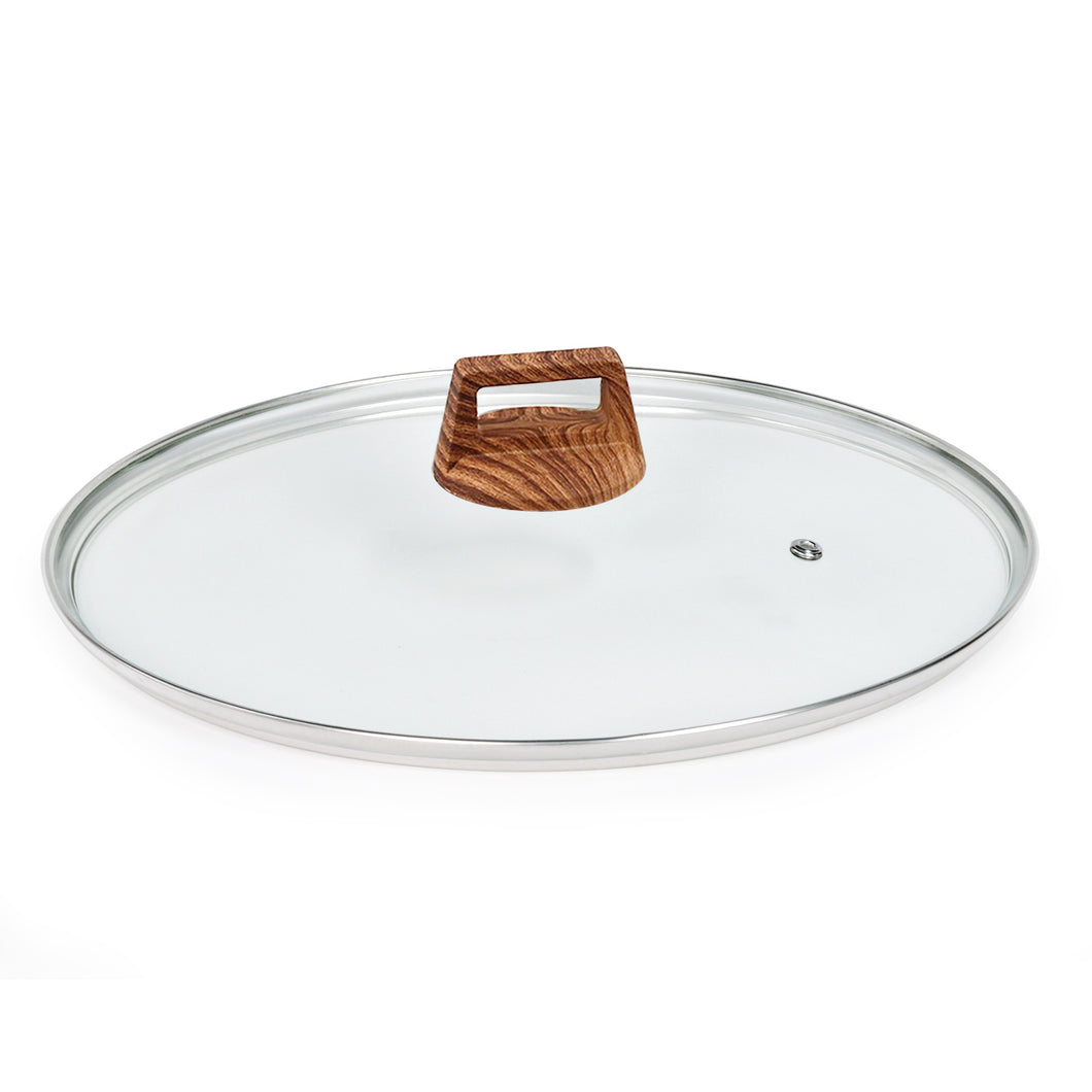 Glass Lid for Frying Pan, Tempered Replacement Cover Compatible with All 12 inches Cookware for Skillets, Round Cast Iron, Cast Aluminium, Stainless Steel Pans &Pots