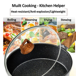 Glass Lid for Frying Pan, Tempered Replacement Cover Compatible with All 12 inches Cookware for Skillets, Round Cast Iron, Cast Aluminium, Stainless Steel Pans &Pots